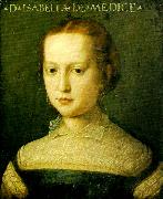 Agnolo Bronzino portratt av isabella di medici France oil painting artist